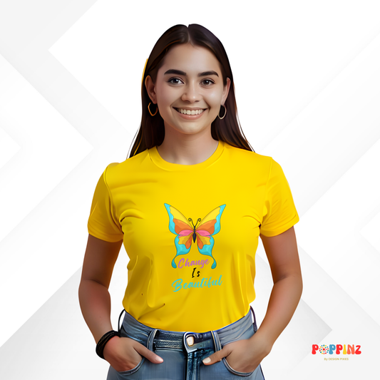 Change is Beautiful Cotton Tshirt | Yellow | Men | Women