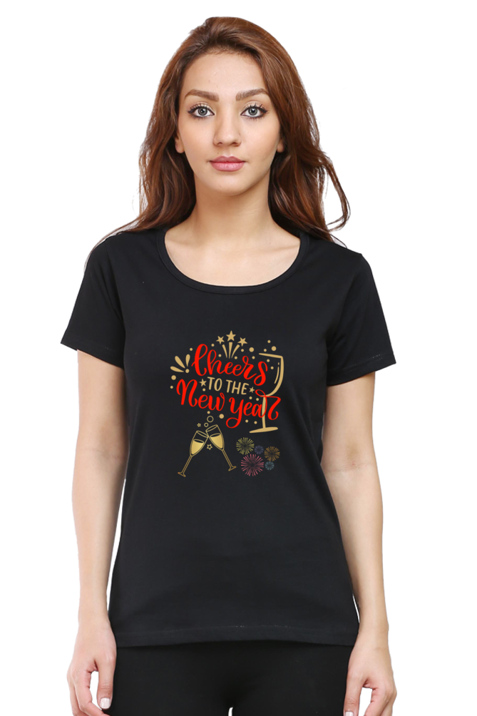 Cheers to New Year T-shirt | Black | Women | Men