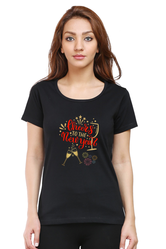 Cheers to New Year T-shirt | Black | Women | Men