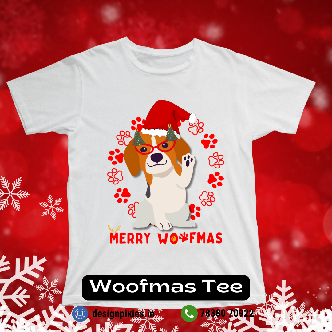 Merry Woofmas T-shirt | White | Women