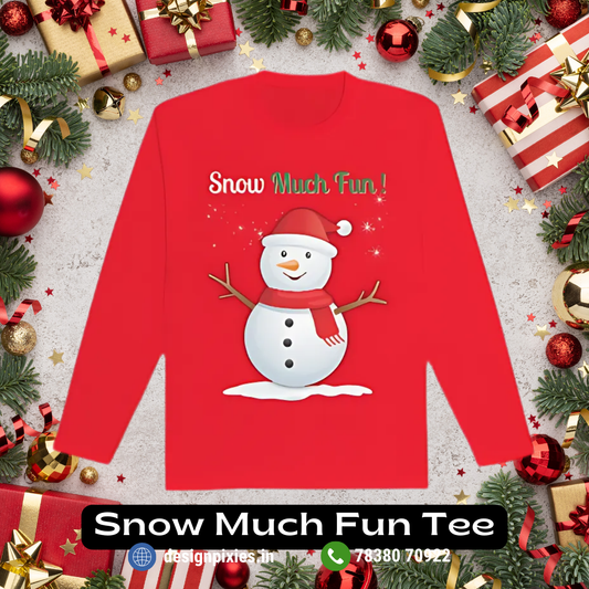 Kids Snow Much Fun T-shirt | Red | Boys