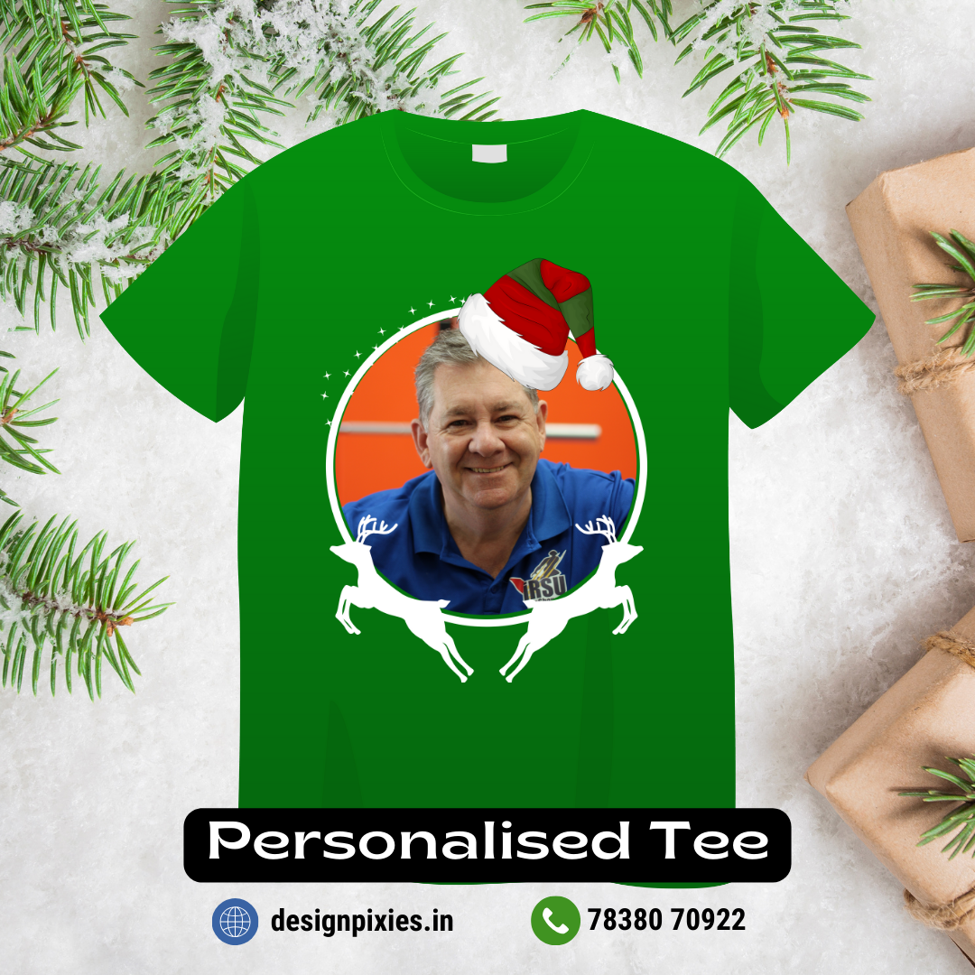 Christmas T-shirt | Personalize with Image | Green | Men