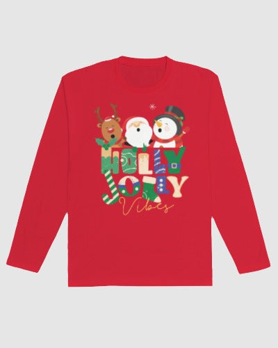 Kids Holly Jolly Vibes T-shirt | Red | Kids