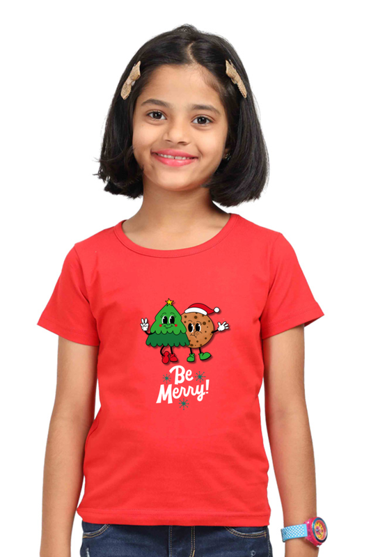 Christmas Twinning T-shirt | Be Merry | Red | Kids | Pack of 2 t-shirts
