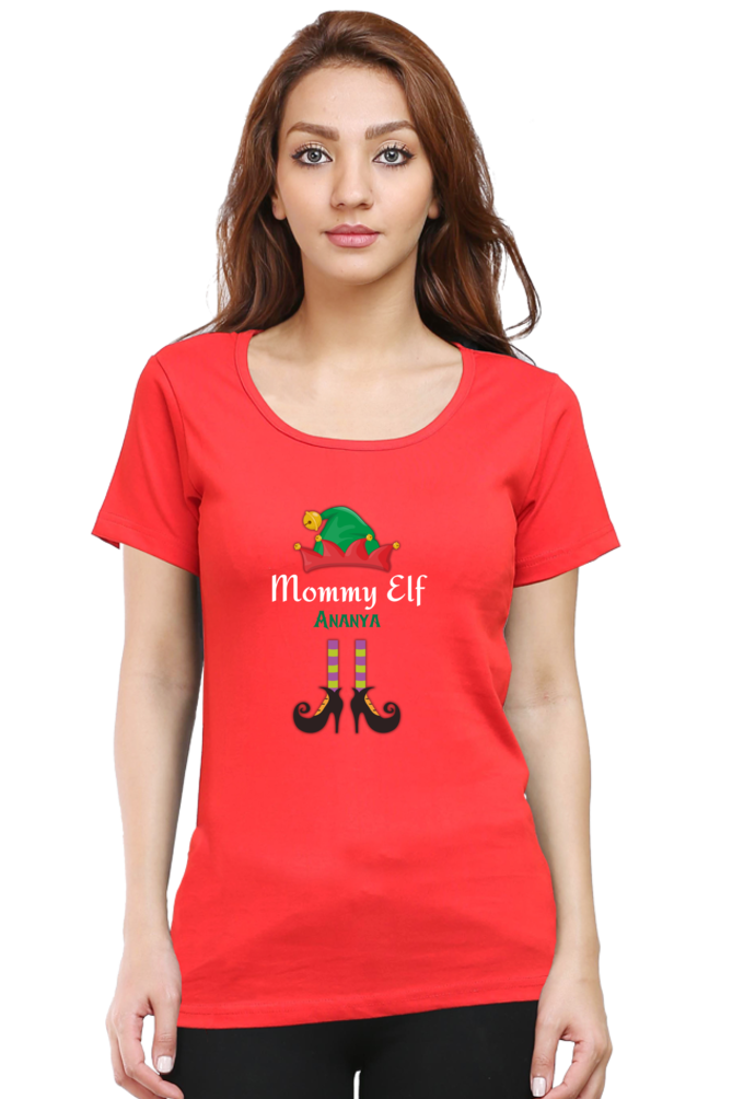 Little Elf Christmas Elf Family T-shirt | Personalize with Names | Red | Men | Women | Kids