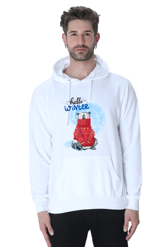 Hello Winter Hooded Sweatshirt | White | Men | Women