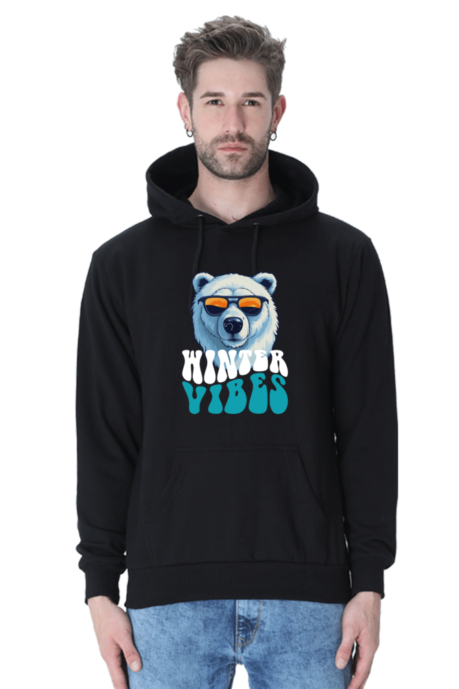 Winter Vibes Hooded Sweatshirt | Black | Women | Men