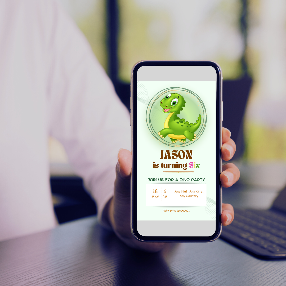 Rotating Dinosaur Birthday Mobile Invitation