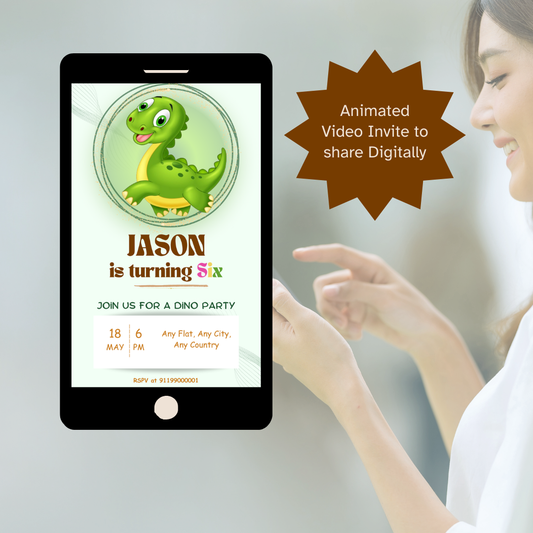 Rotating Dinosaur Birthday Mobile Invitation