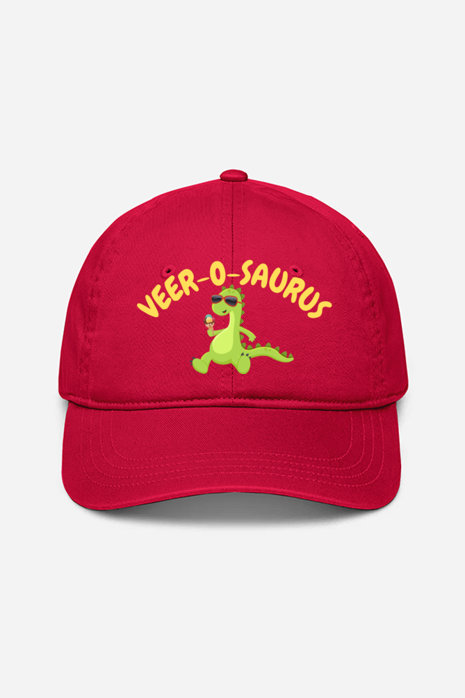 Red Cotton Cap | Dinosaur