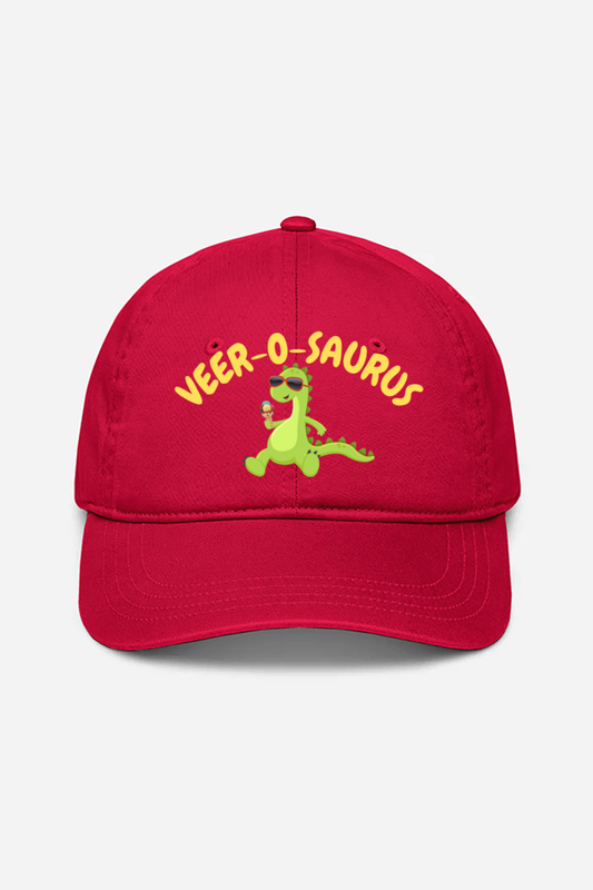 Red Cotton Cap | Dinosaur