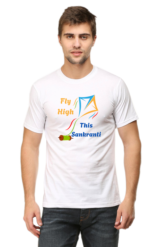 Fly High This Sankranti T-shirt | White | Men | Women