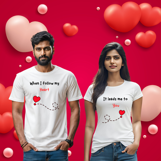 Follow My Heart T-shirt | White | Men | Women