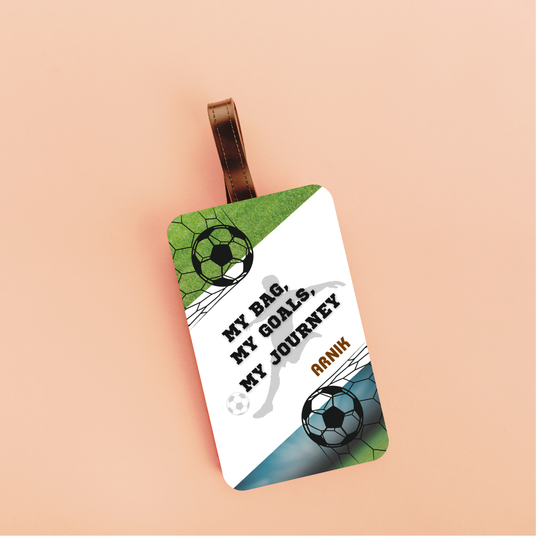 Football Personalized Vertical Name Tag