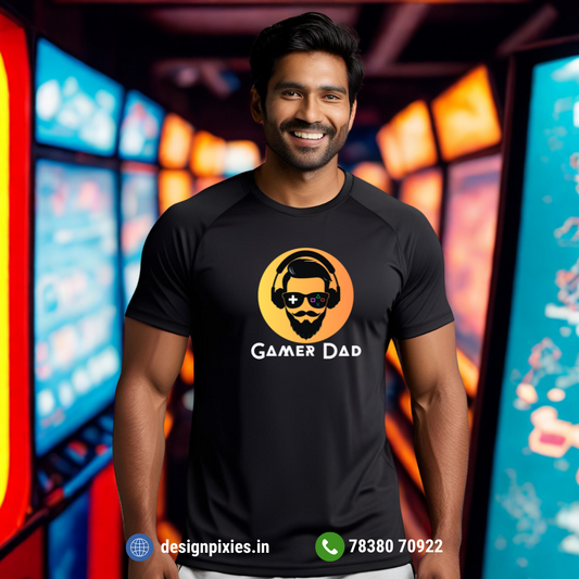 Gamer Dad | Cotton Tshirt | Black | Men | Women
