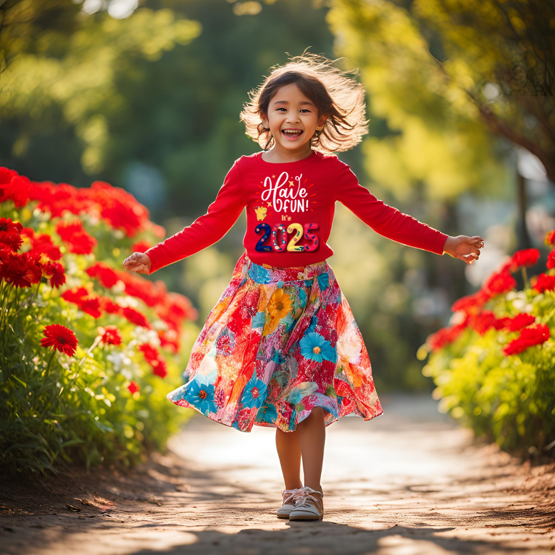 Have Fun its New Year T-shirt | Red | Kids