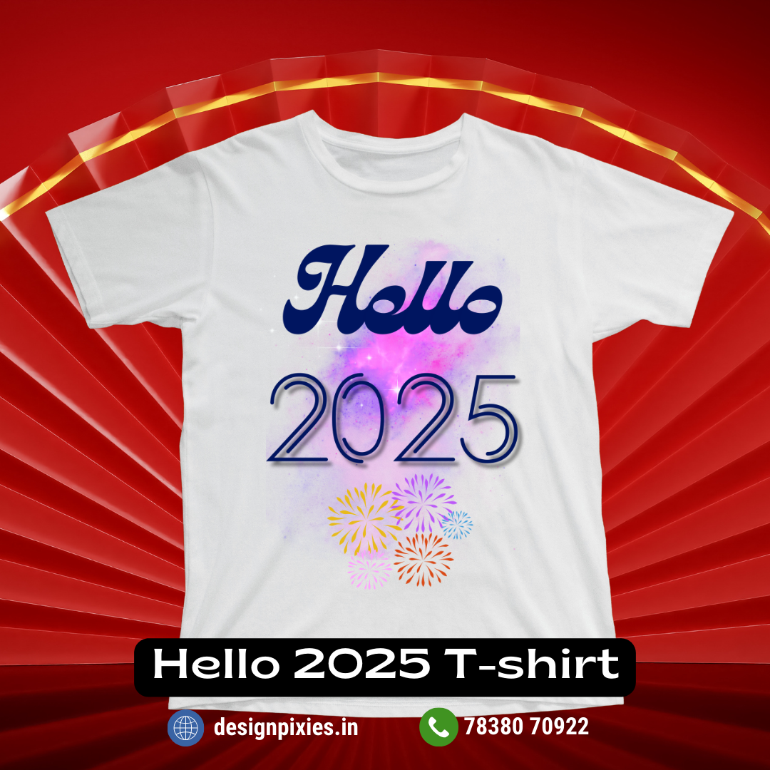 Hello 2025 T-shirt | White | Women | Men