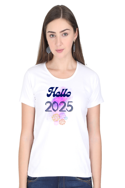 Hello 2025 T-shirt | White | Women | Men
