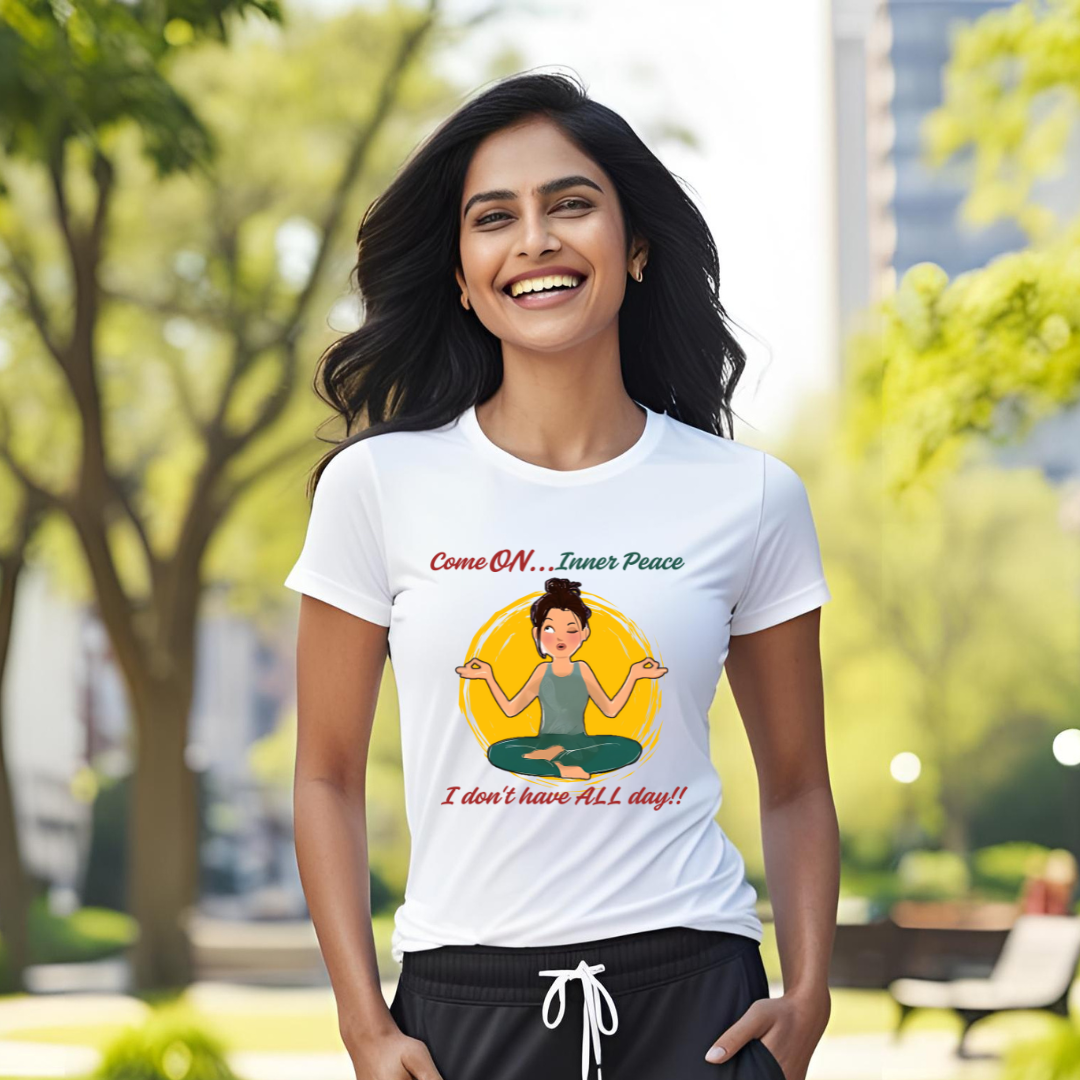 Inner Peace | Activewear Polyester Tshirt | White | Men | Women