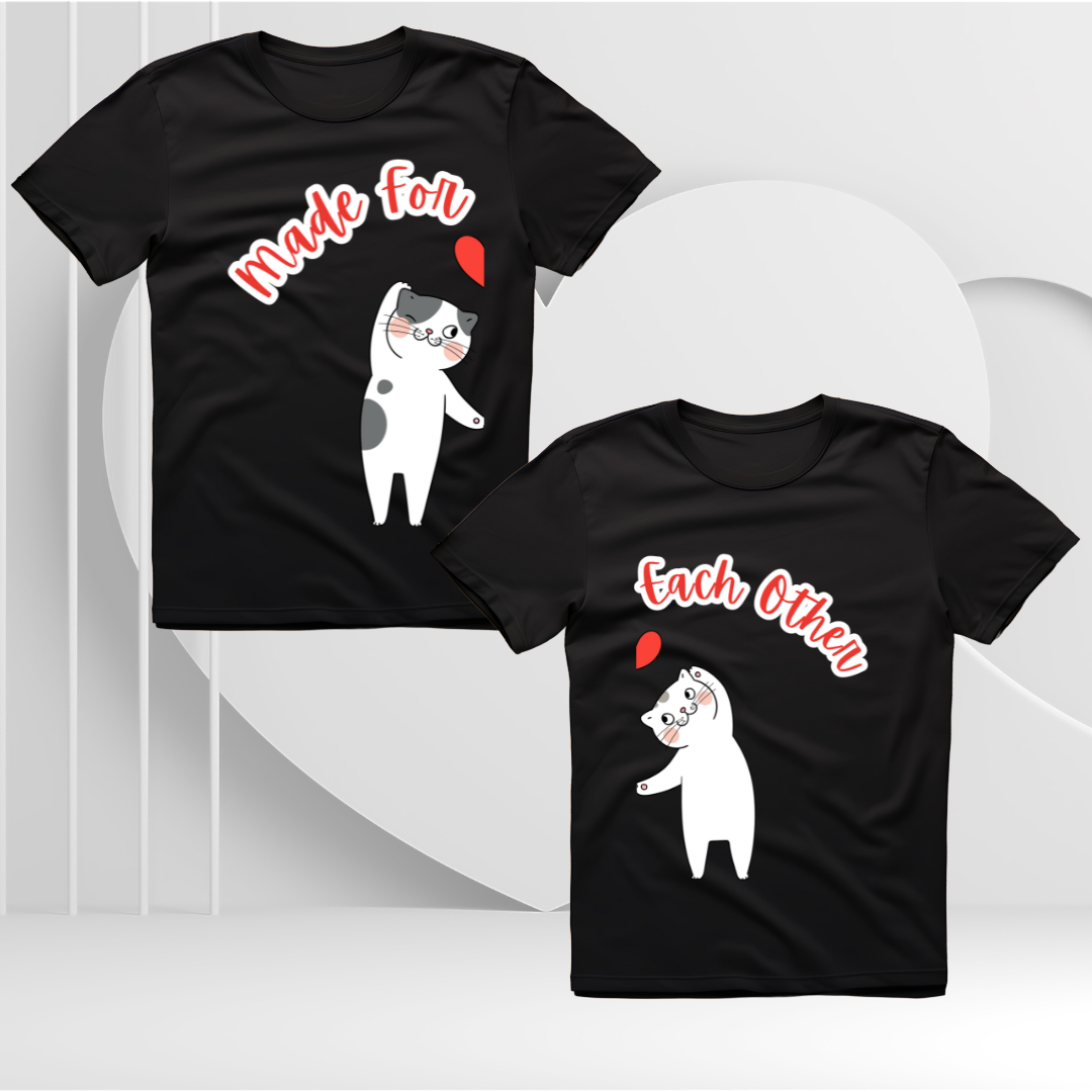 Made For Each Other T-shirt | Black | Men | Women