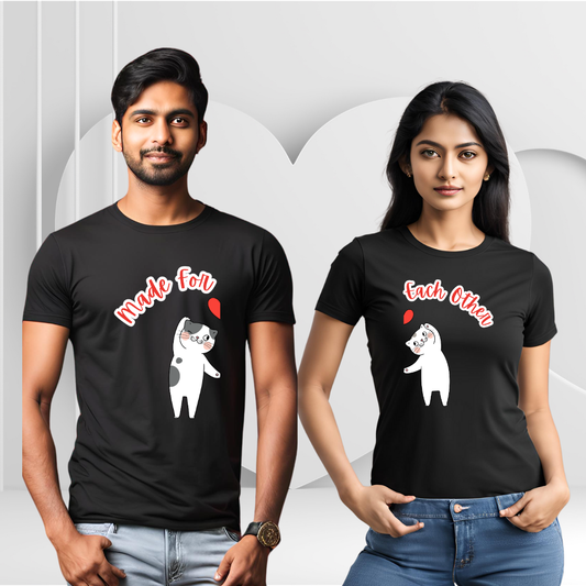 Made For Each Other T-shirt | Black | Men | Women