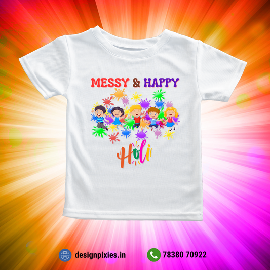 Messy & Happy T-shirt | White | Kids