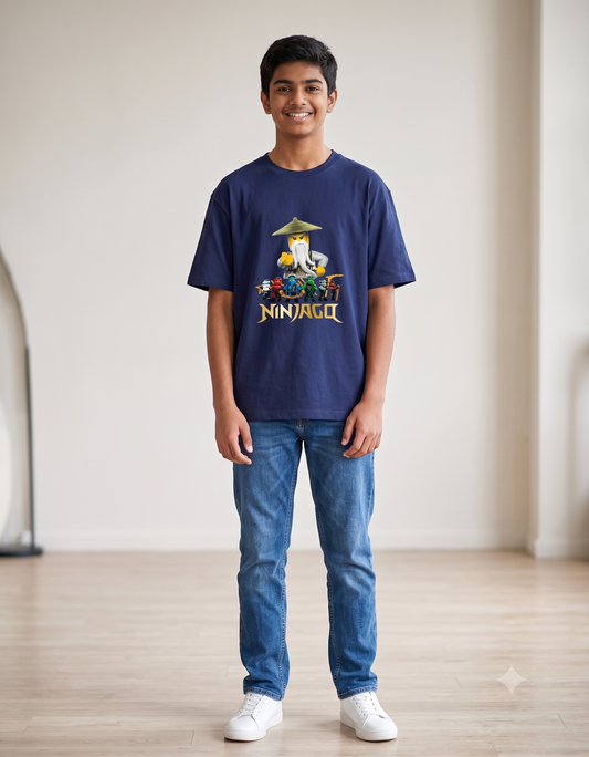 Ninjago Master Woo T-shirt - Cotton T-shirt- Blue Character Graphic Tee - For Ninjago fans - Men & Women