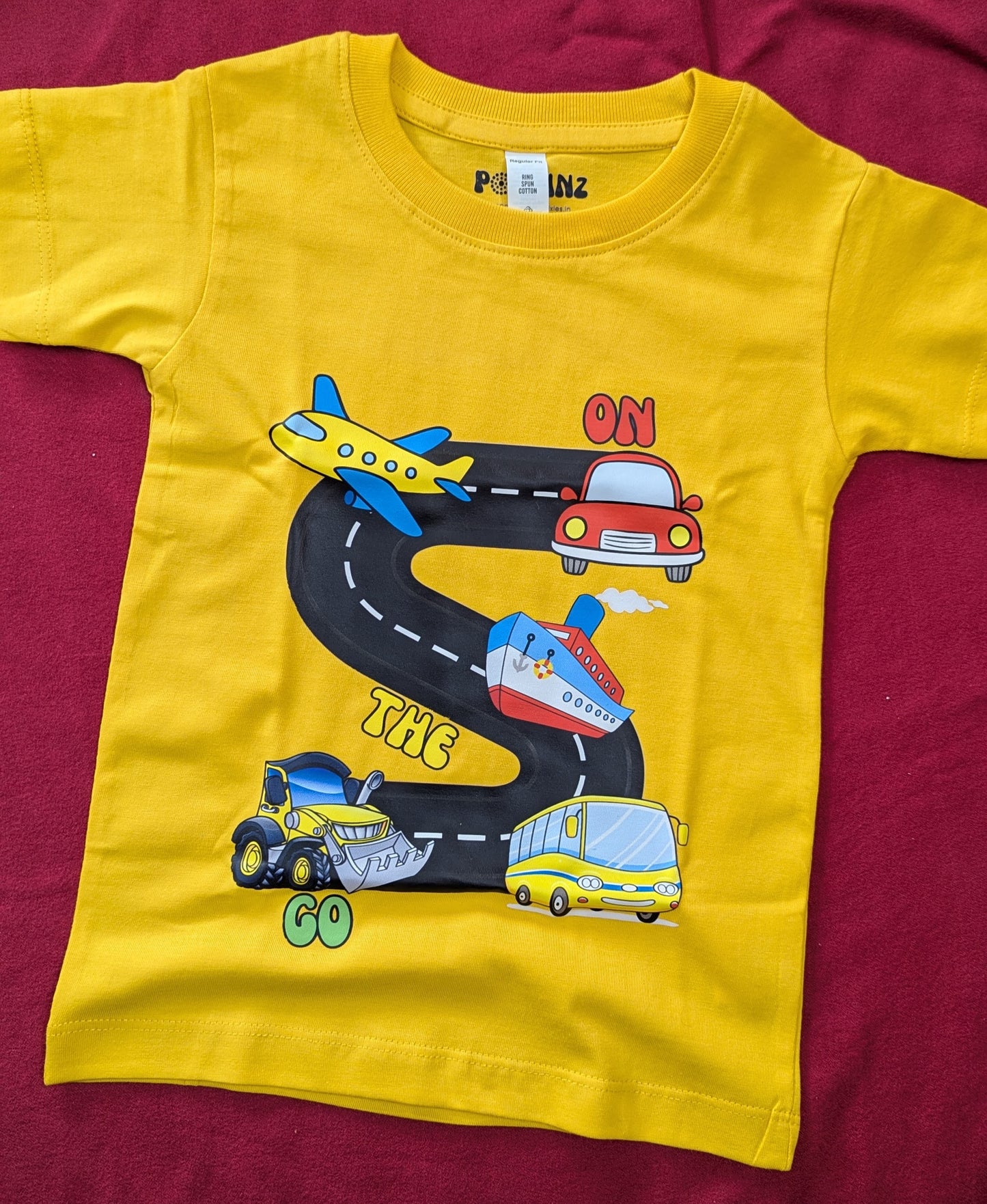 Vehicles On The Go T-shirt | Yellow | Boys | Girls