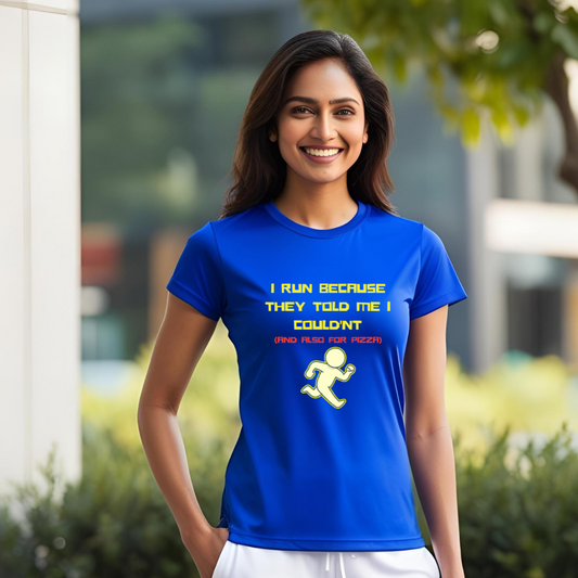 I Run | Activewear Polyester Tshirt | Royal Blue | Men | Women