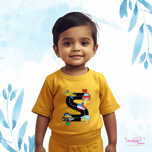 Vehicles On The Go T-shirt | Yellow | Boys | Girls