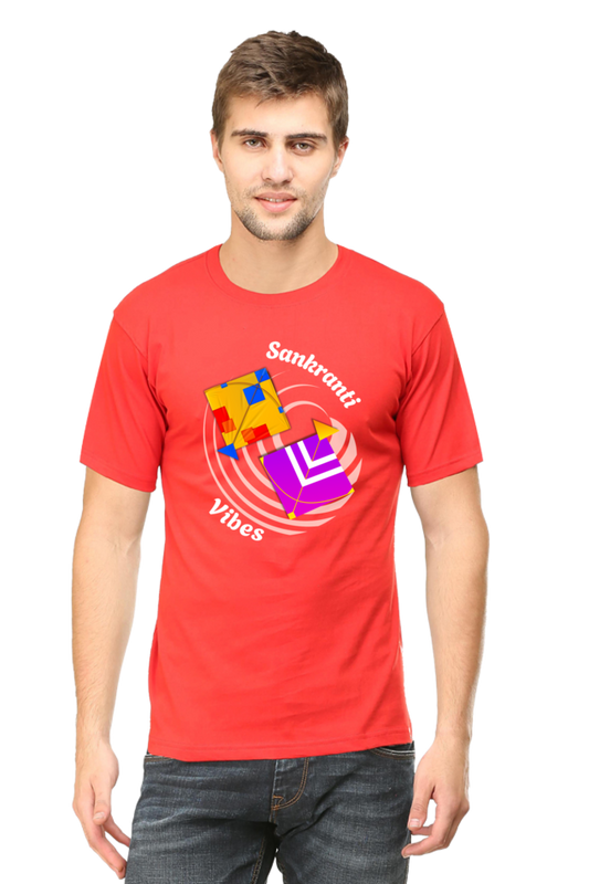 Sankranti Vibes T-shirt | Red | Men | Women