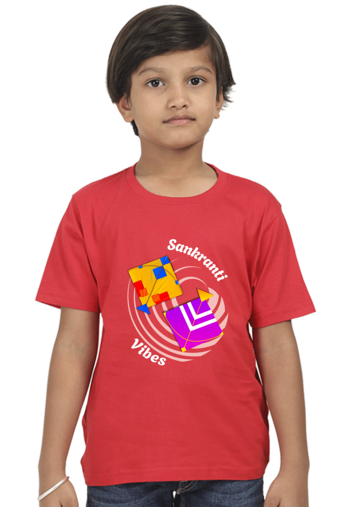 Sankranti Vibes T-shirt | Red | Boys | Girls