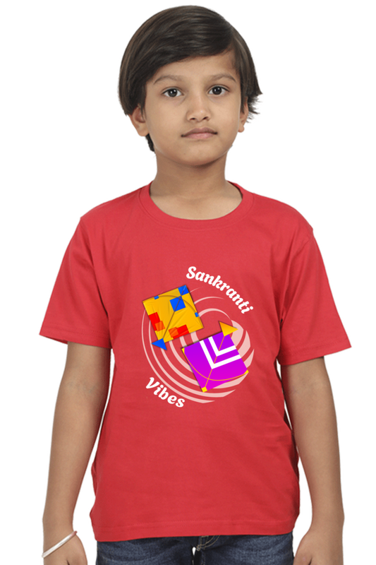 Sankranti Vibes T-shirt | Red | Boys | Girls