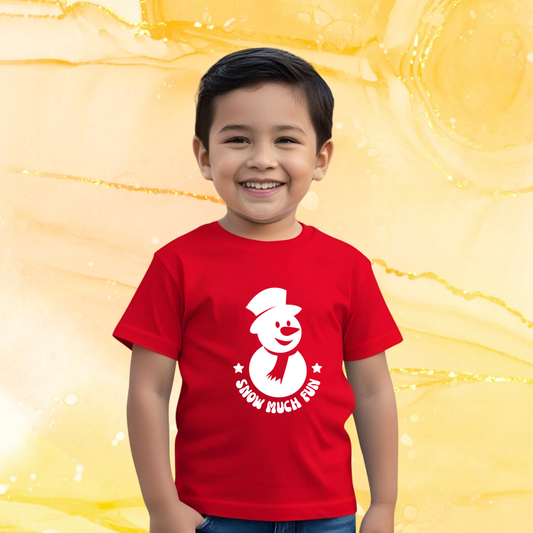 Snowman Glow-in-Dark Tshirt | Red | Kids