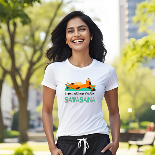 Savasana Cotton Tshirt | Perfect for Yoga enthusiasts | White | Men | Women
