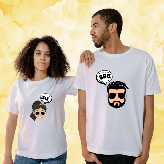 Sis Bro T-shirt | White | Men | Women