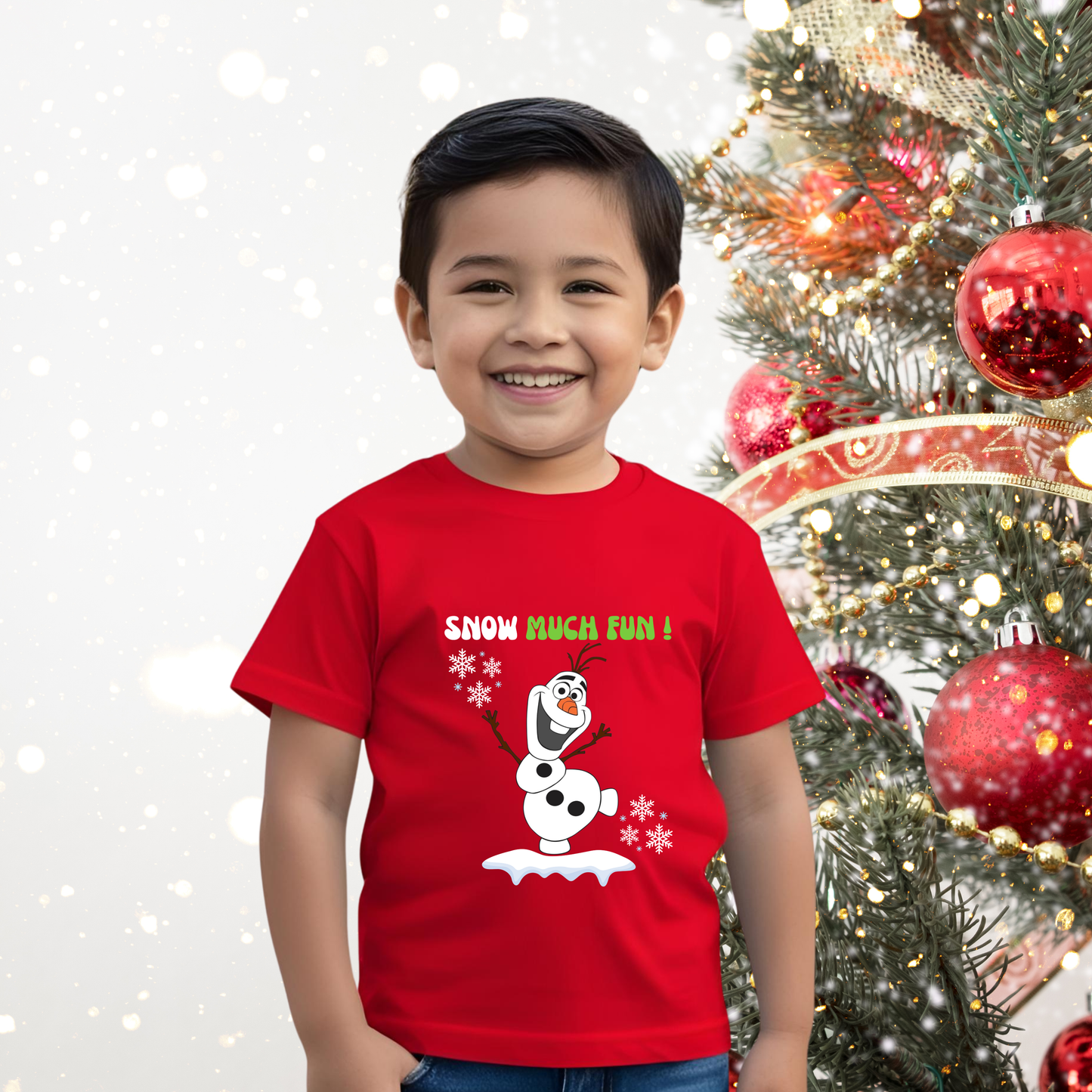 Snow Much Fun Tshirt | Red | Kids