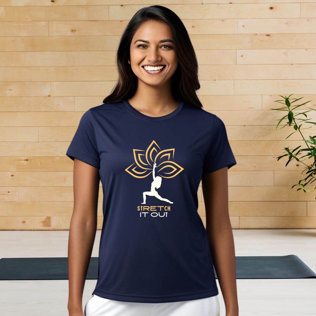 Stretch it out | Activewear Polyester Tshirt | Navy Blue | Men | Women