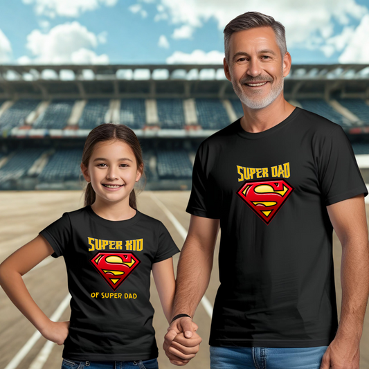 Superdad & SuperKid T-shirt | Black | Men | Women | Kid