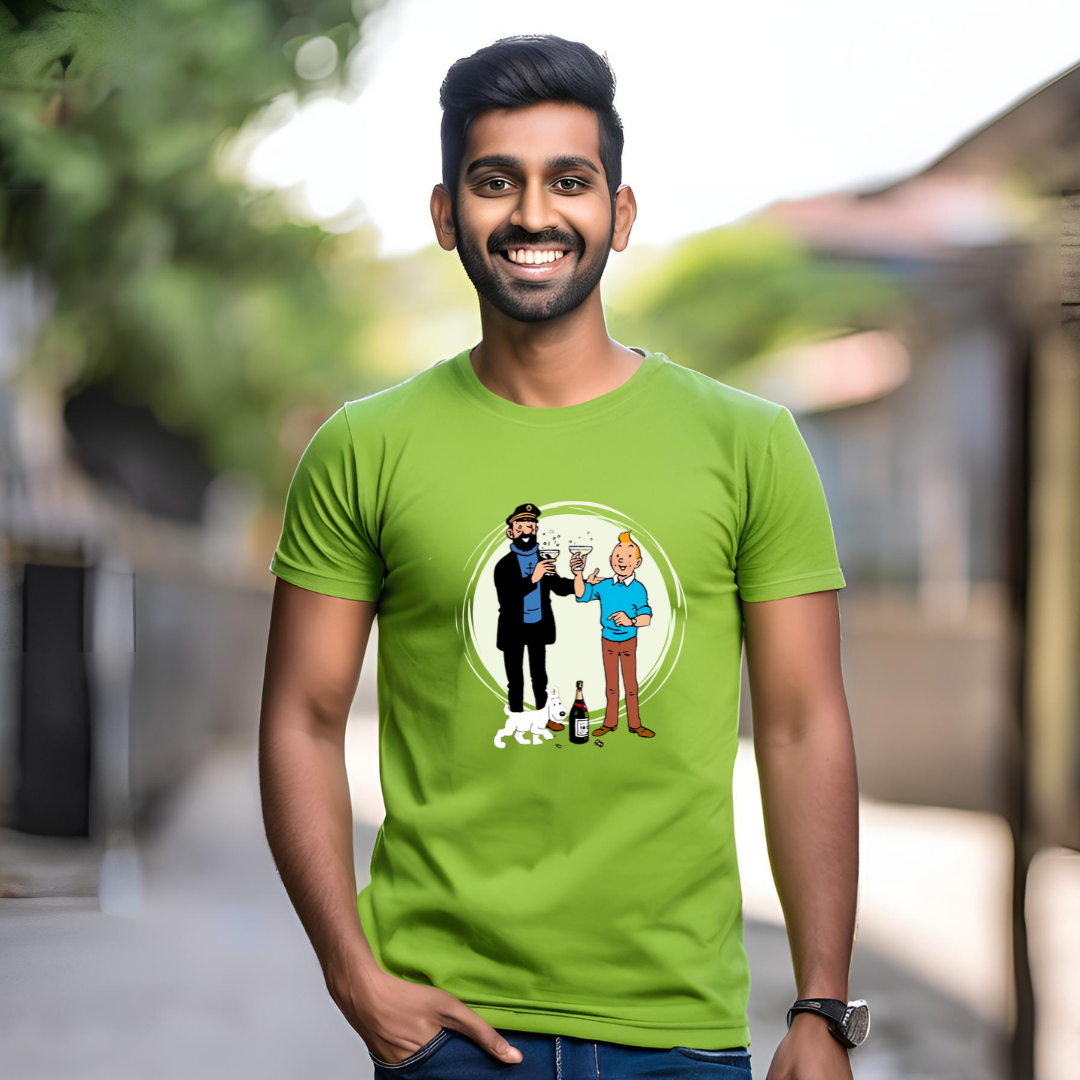 Tintin Cotton Tshirt | Kiwi Green | Men | Women