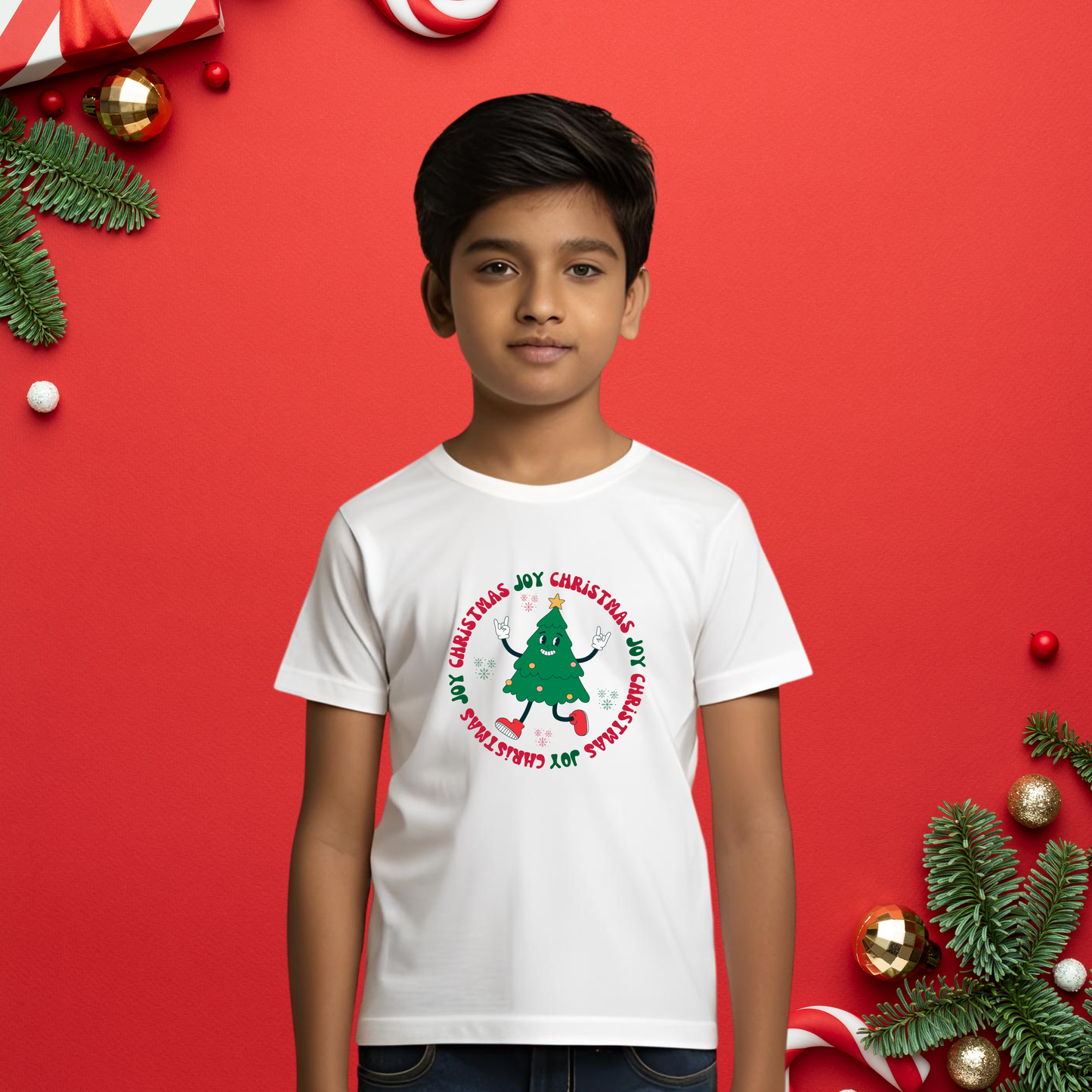 Christmas Joy Tshirt | White | Kids