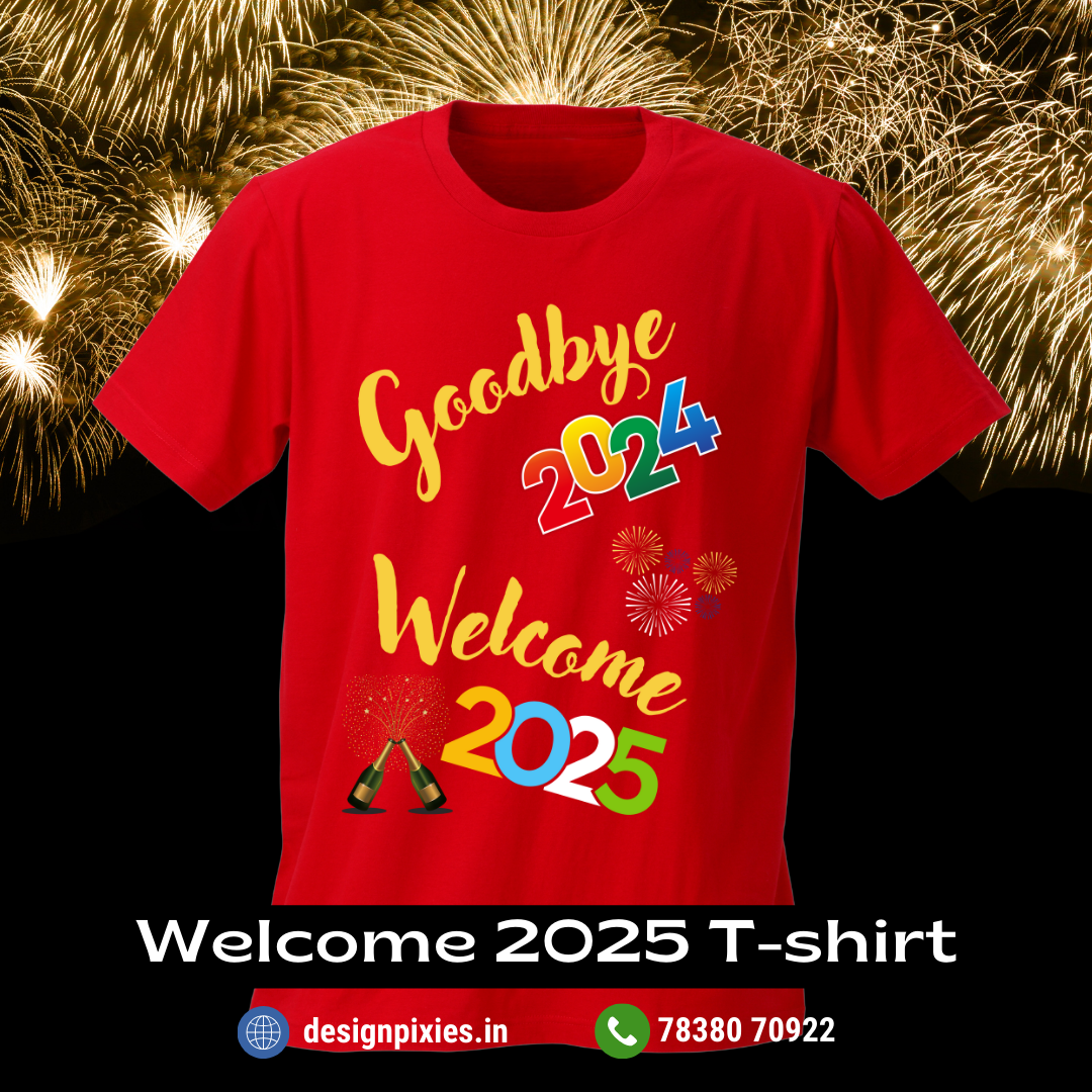Welcome 2025 T-shirt | Red | Women | Men