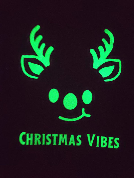 Glow In Dark Deer Hooded Sweatshirt | Red | Women | Men