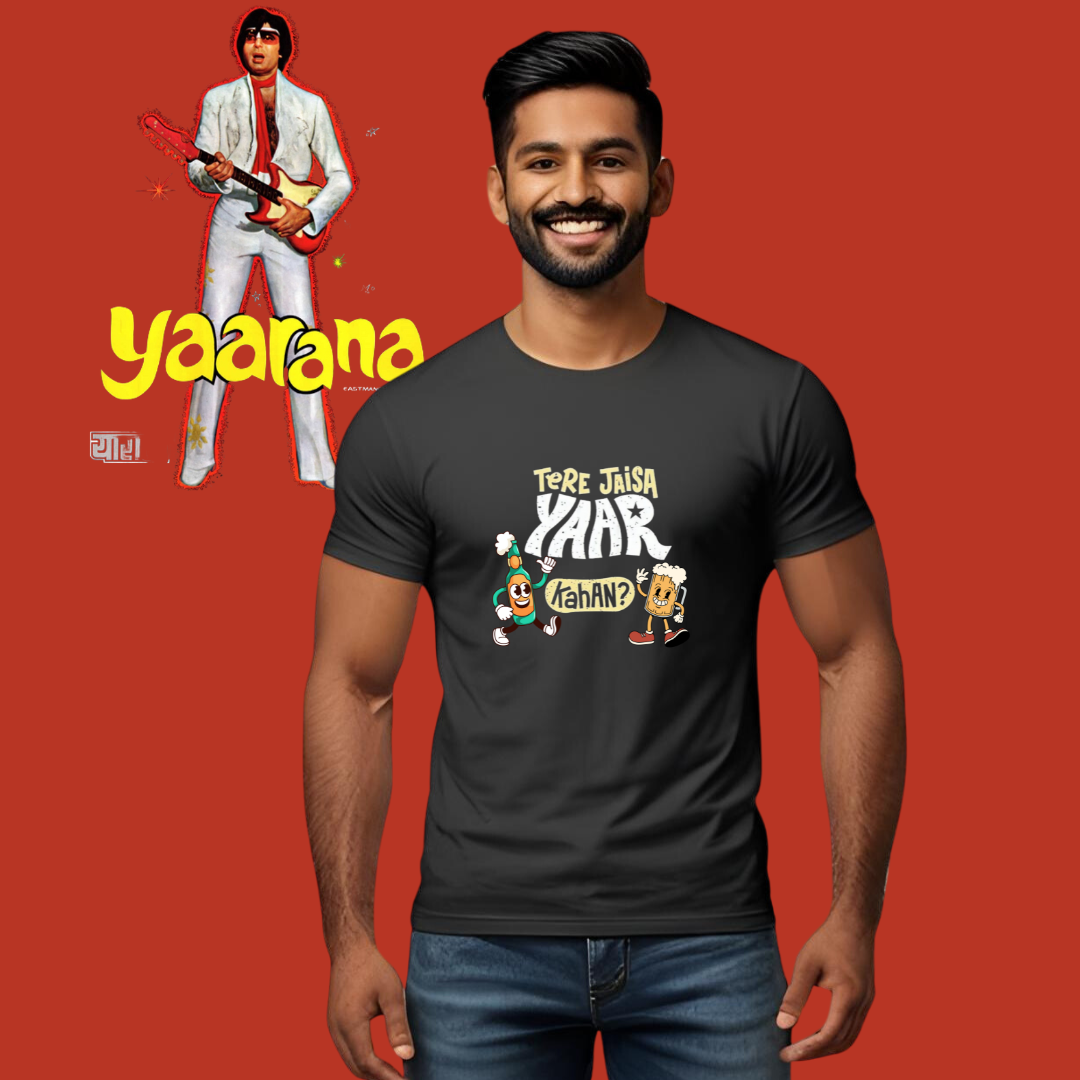 Tere Jaisa Yaar Kahan | Cotton Tshirt | Black | Men | Women