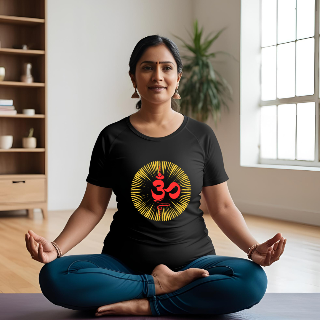 Aum | Activewear Polyester Tshirt | Black | Men | Women
