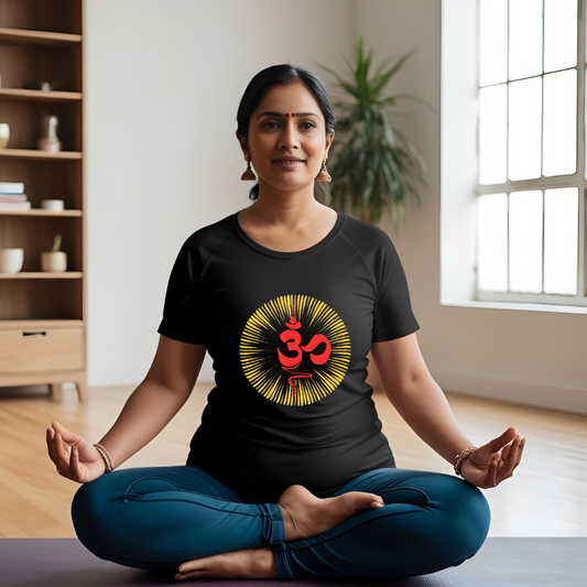 Aum | Activewear Polyester Tshirt | Black | Men | Women